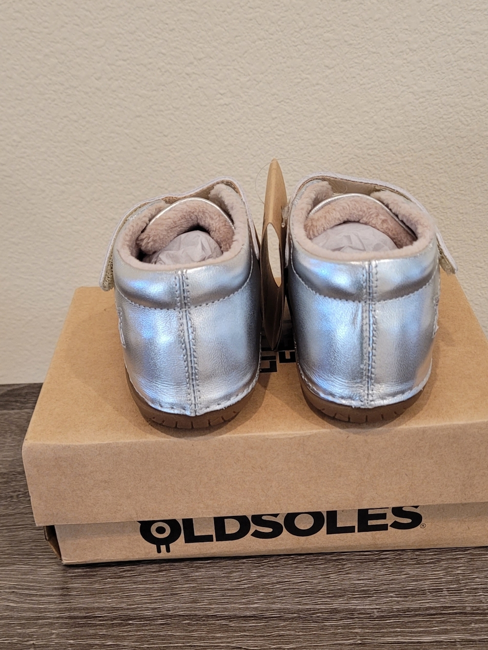 Old Soles Peach Faux Fur Pave Silver Sneakers - Picture 2 of 6